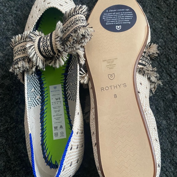 Unique Beige Flats with Fringe Detail - Picture 3 of 5